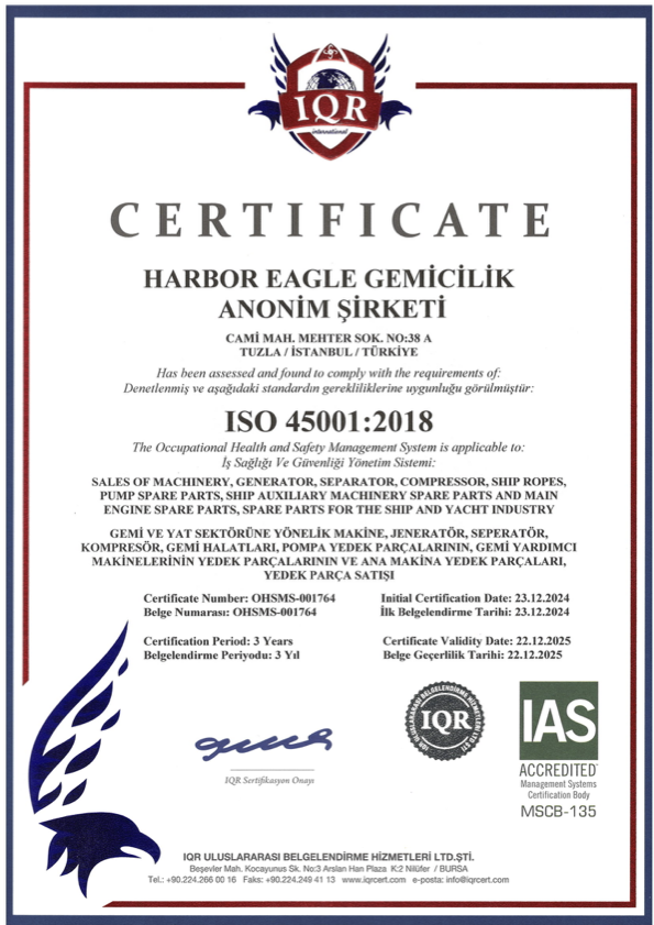 Harbor Eagle ISO 45001 occupational health and safety certificate